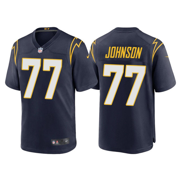 Men's Los Angeles Chargers #77 Zion Johnson Navy Limited Stitched Jersey Men's Los Angeles Chargers #77 Zion Johnson Navy Limited Stitched Jersey